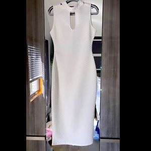 White Back Cutout Midi Dress